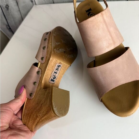 Kork-Ease Block Heel Leather Upper Heels for Bone color Size 9 - Picture 9 of 14